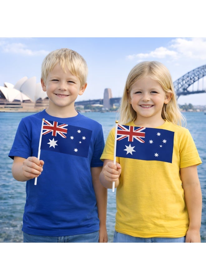PRINTSHOP4ME Australia Mini Hand Flags For Celebration Small Stick Hand Held Flags Great Souvenirs And Party Favors Handheld Flags For Kids And Adults Decorations Country Flags,Festival Events - Image 2