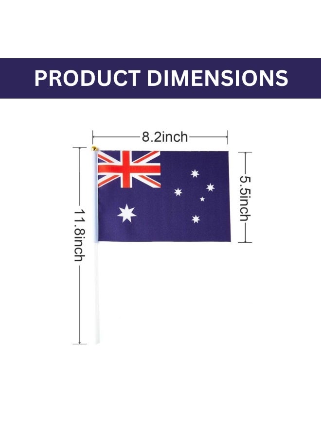 PRINTSHOP4ME Australia Mini Hand Flags For Celebration Small Stick Hand Held Flags Great Souvenirs And Party Favors Handheld Flags For Kids And Adults Decorations Country Flags,Festival Events - Image 3