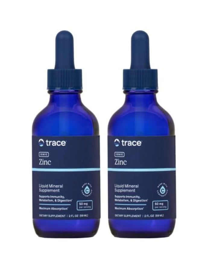 Trace Minerals Ionic Zinc - Liquid Supplement Supports Healthy Growth & Muscle Function - Physical Health Supplement with Minerals - Immunity Health Support Formula - 2 fl oz (2 Pack) - Image 1