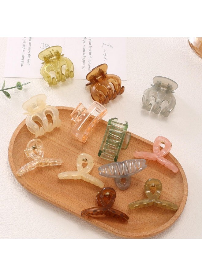 LifeDawn - 12Pcs Jelly Small Hair Clipsbutterfly Rectangle Octopus Small Hair Claw Clips For Thin/Mediumjaw Clips Nonslip Clips Hair Accessories For Women - Image 1
