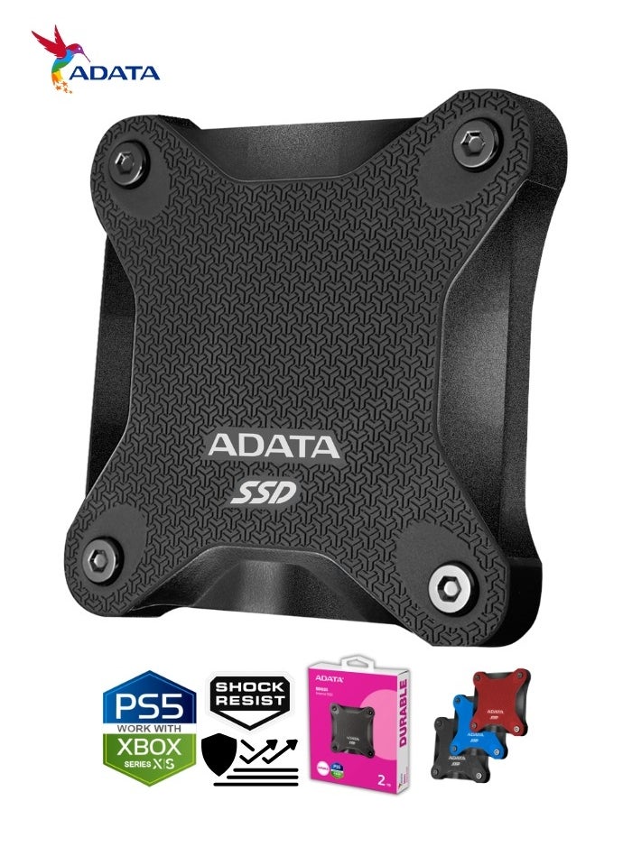 ADATA - SD620 2TB External Solid State Drive | Shock Resistance SSD Compatible with PS5 XBOX for Superfast Gaming USB 3.2 Gen2x2 Type-C - Image 1