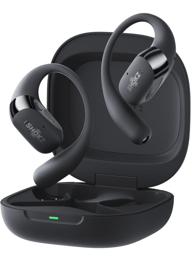 شوكز OpenFit 2+ Open-Ear Headphones with Dolby Audio, 48H Playtime, IP55 Water-Resistant, USB-C Fast Charging, Black - Image 1