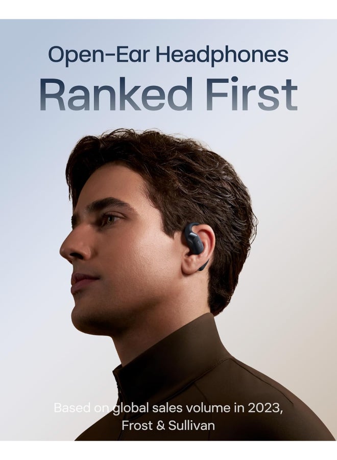شوكز OpenFit 2+ Open-Ear Headphones with Dolby Audio, 48H Playtime, IP55 Water-Resistant, USB-C Fast Charging, Black - Image 2