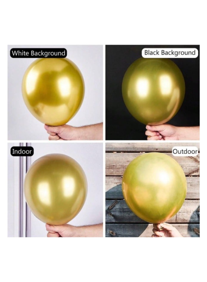 بالونات لاتكس ذهبية 20 قطعة بقصاصات من الكروم المعدني الذهبي مقاس 12بوصة لتزيين حفلات الزفاف وأعياد الميلاد وحفلات استقبال المولود الجديد - Image 2