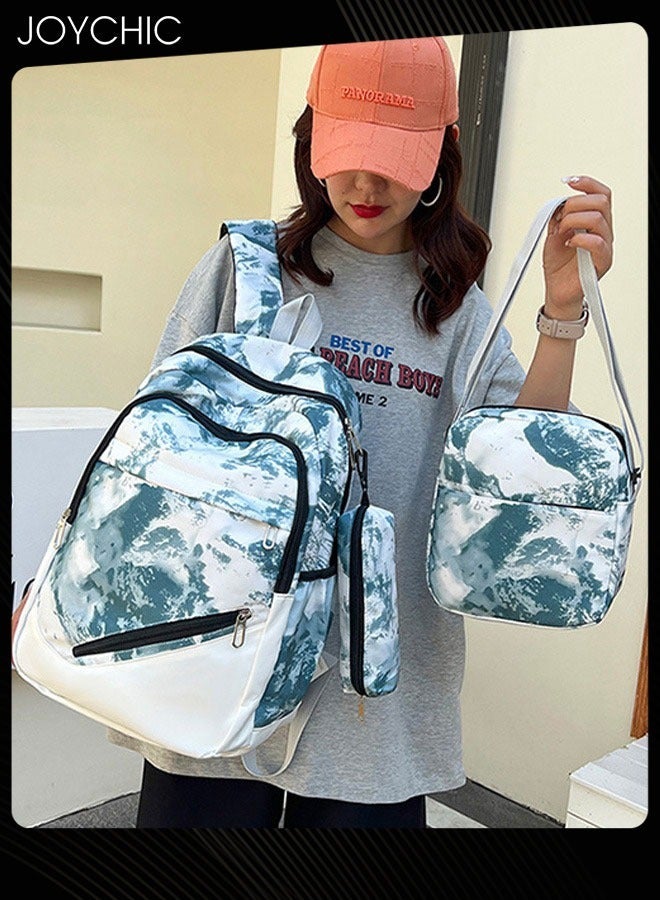Joychic 3-piece New Style Fashionable Travel Daypack Nylon Waterproof Zipper School Backpack Set with Pencil Pouch For Middle High Students - Image 2