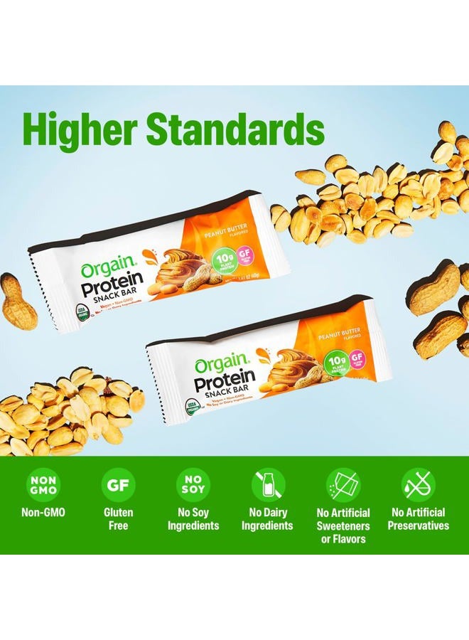 Orgain Organic Vegan Protein Bars, Peanut Butter - 10g Plant Based Protein, Gluten Free Snack Bar, Low Sugar, Dairy Free, Soy Free, Lactose Free, Non GMO, 1.41 Oz (12 Count) - Image 4