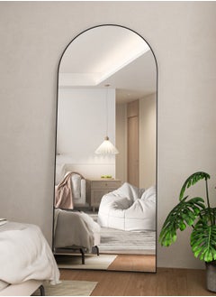 Generic Full Length Mirror 165x60cm Arch Floor Mirror with Stand Arched Mirror Full Body Mirror Black Standing Hanging or Leaning Against Wall for Bedroom  - Image 4