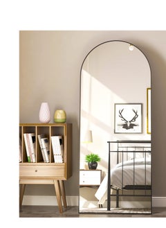 Generic Full Length Mirror 165x60cm Arch Floor Mirror with Stand Arched Mirror Full Body Mirror Black Standing Hanging or Leaning Against Wall for Bedroom  - Image 5