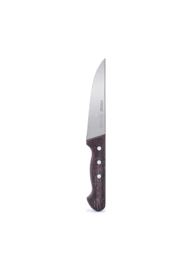 PiRGE Stainless Steel Slicing Knife Set, 3 Pieces, Knife Sharpener, Sheath - Black Brown - Image 3