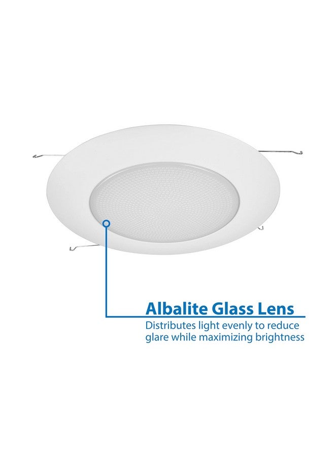 NICOR Lighting 6 inch White Recessed Shower Trim with Albalite Lens (17505) - Image 4