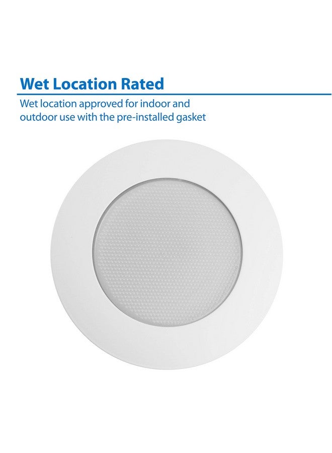 NICOR Lighting 6 inch White Recessed Shower Trim with Albalite Lens (17505) - Image 5