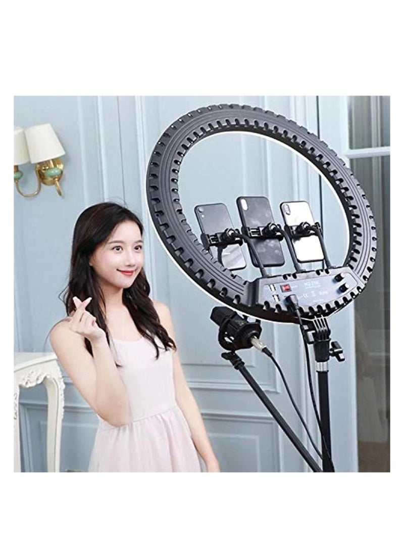 Generic 21-Inch Dual Color LED Ring Light Kit with Adjustable Tripod – Ideal for Photography, Video, Makeup & Streaming  - Image 1