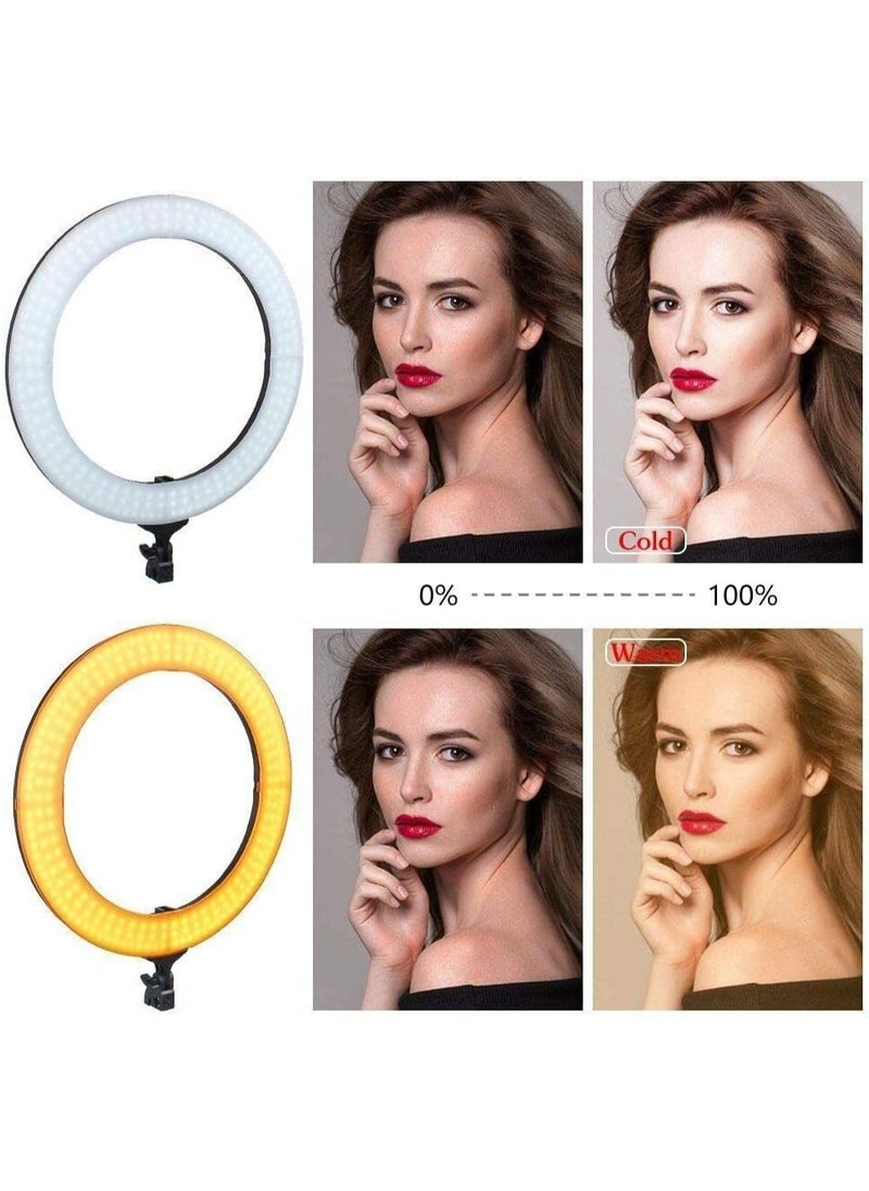 Generic 21-Inch Dual Color LED Ring Light Kit with Adjustable Tripod – Ideal for Photography, Video, Makeup & Streaming  - Image 2