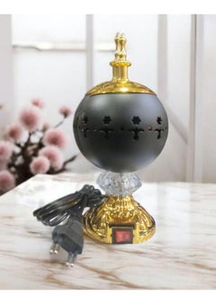 Generic Portable Electric Incense Burner. Antique Arabic Resin and Oud Incense Holder, Aromatherapy Diffuser for Yoga, Spa, Aromatherapy, Home and Office Decor (Black Ball Incense Burner)  - Image 1