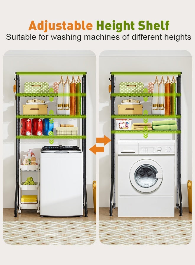 Solerconm Over Washer Storage Shelf, 3-Tier Freestanding Laundry Room Organizer, Space-Saving Metal Rack for Washer and Dryer Area, Height 77.6 in – Black - Image 4