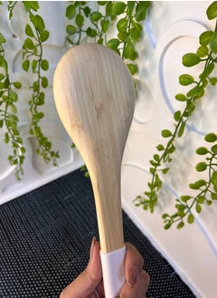Generic Premium Quality Wooden Cooking and Serving Spoon with Silicone Handle, 27cm - Multicolor  - Image 2
