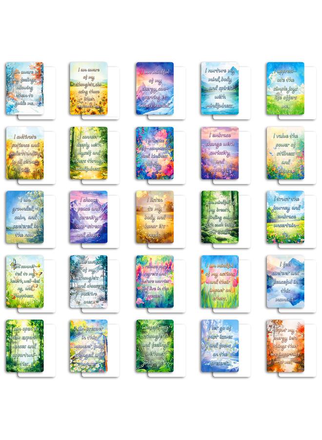 Bluejw 24 New 50 Watercolor Scenery Inspirational Text Cards Spread Positive Energy Postcards Best Selling - Image 5
