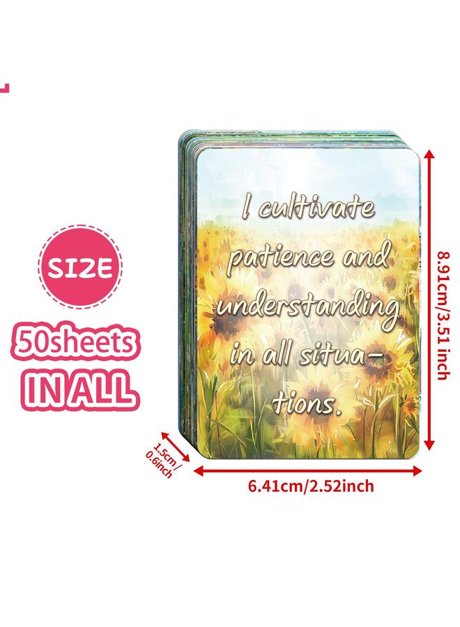 Bluejw 24 New 50 Watercolor Scenery Inspirational Text Cards Spread Positive Energy Postcards Best Selling - Image 3