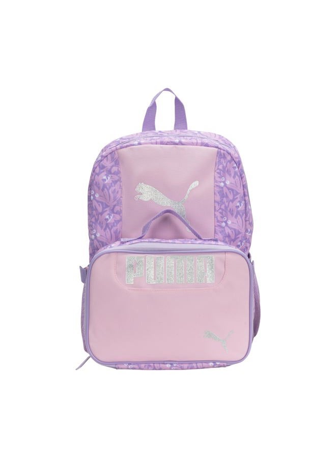 PUMA Girl's Lunch Box Backpack Combo Kid's, Purple/Pink, One Size - Image 1
