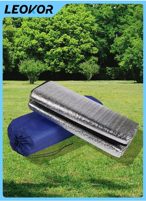 1.5*2M Camping Mat,Picnic Blanket,Double-Sided Moisture-Proof Aluminum Foil Mat,Waterproof MatWarm Camping Mat,Suitable for Outdoor,Open Air,Camping