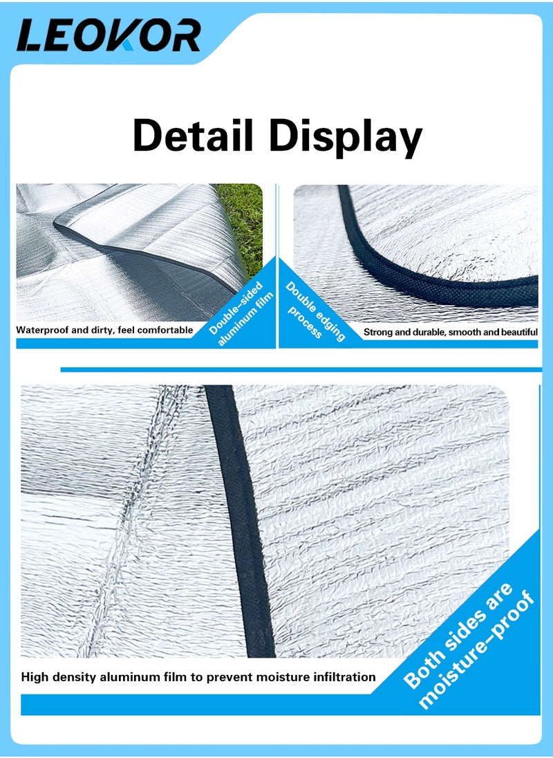1.5*2M Camping Mat,Picnic Blanket,Double-Sided Moisture-Proof Aluminum Foil Mat,Waterproof MatWarm Camping Mat,Suitable for Outdoor,Open Air,Camping