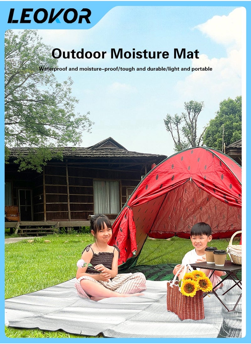 1.5*2M Camping Mat,Picnic Blanket,Double-Sided Moisture-Proof Aluminum Foil Mat,Waterproof MatWarm Camping Mat,Suitable for Outdoor,Open Air,Camping