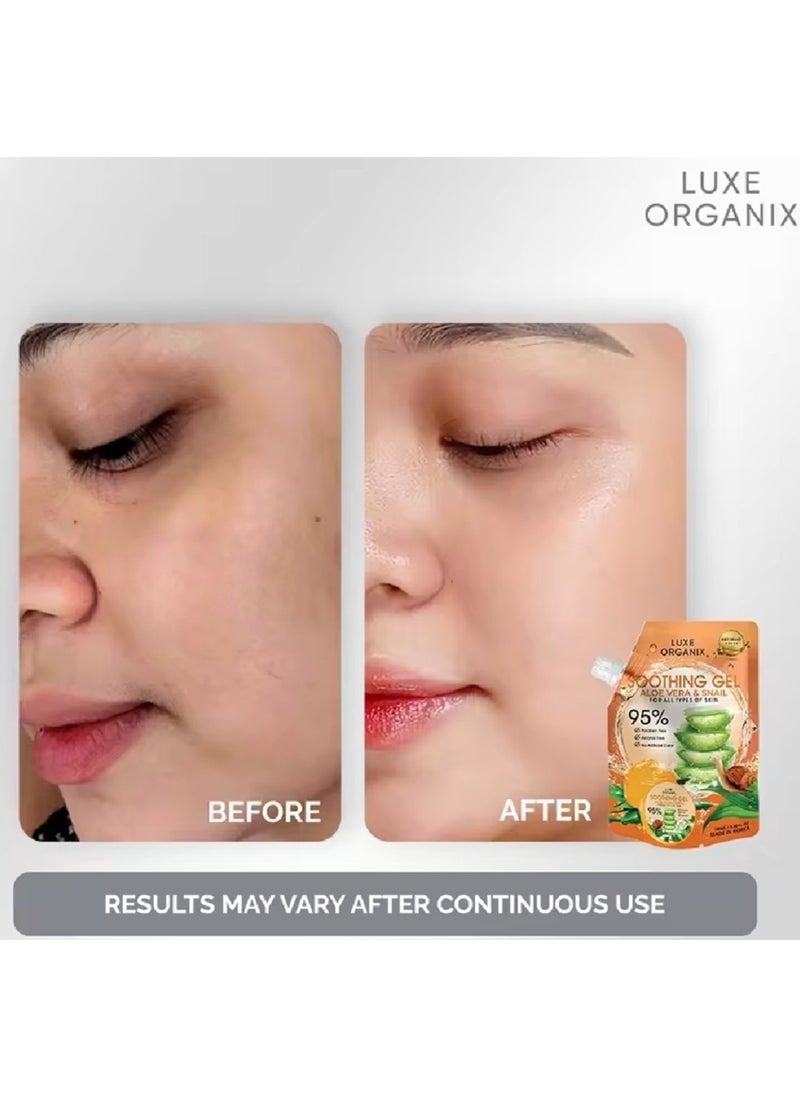 LUXE ORGANIX Luxe Organix Aloe Vera & Snail Soothing Gel 100ml  - Image 4