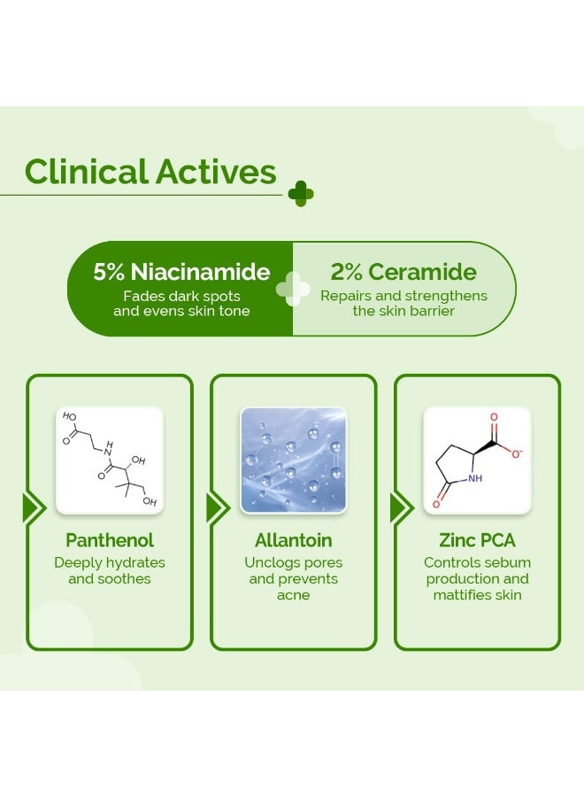 THE derma Co 5% Nia-Ceramide Mattifying Moisturizer | For Oily to Acne Prone Skin | 5% Niacinamide, 2% Ceramide | 24 hrs. Moisturization | Panthenol, Allantoin & Zinc PCA | Oil-free Moisturizer | 100 g  - Image 3