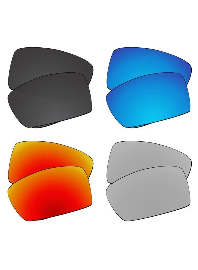EZReplace Lenses Replacement for Oakley Gascan OO9014 Sunglasses (Polarized Lenses) - Fits Oakley Gascan Frame (Carbon Black+Ice Blue+Fire Red+Metal Silver) - Image 1