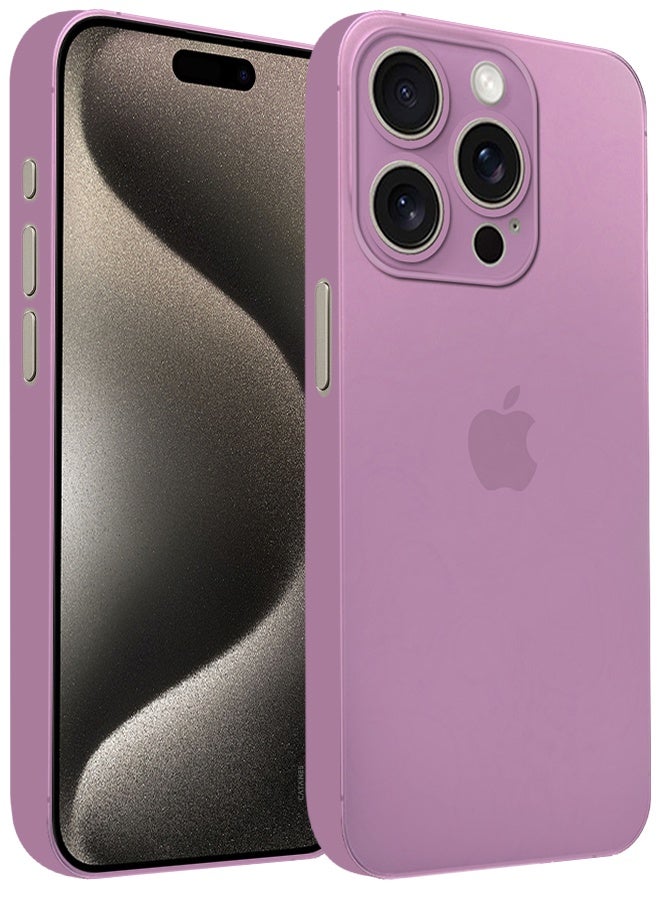 Ultra Thin Case for iPhone 15 Pro Max with 0.3mm Matte Case Cover Air Skin Series Feather-Light Frosted Protective Back Cover - Light Purple - Image 2