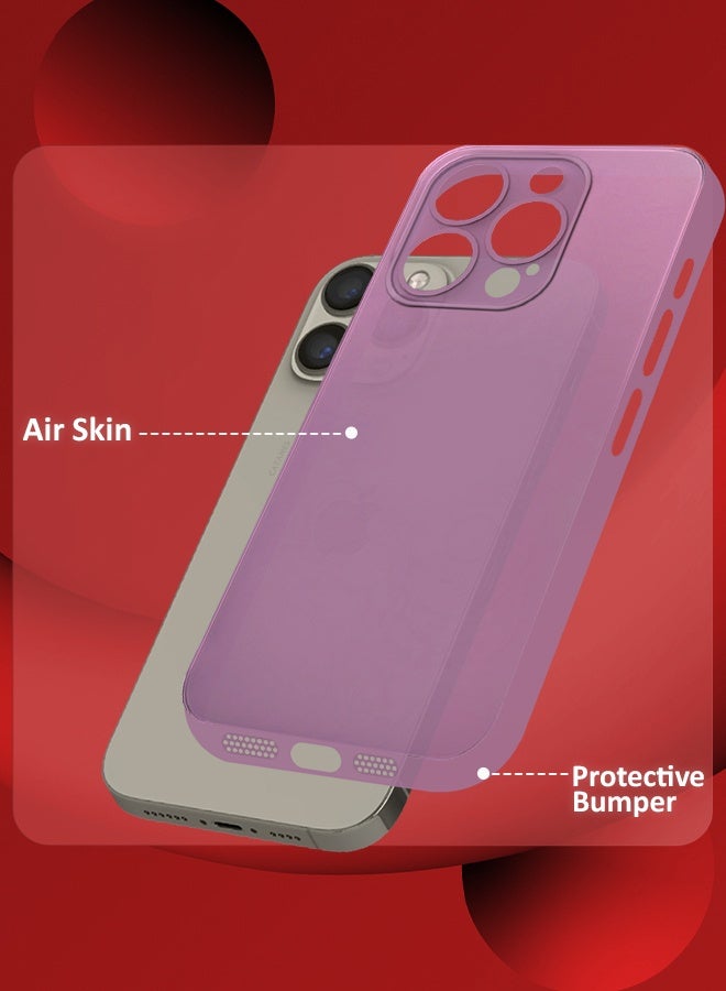 Ultra Thin Case for iPhone 15 Pro Max with 0.3mm Matte Case Cover Air Skin Series Feather-Light Frosted Protective Back Cover - Light Purple - Image 4