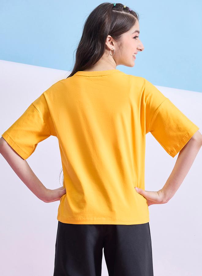 Stylo Bug Girls Yellow Floral Print T-Shirt - Image 3