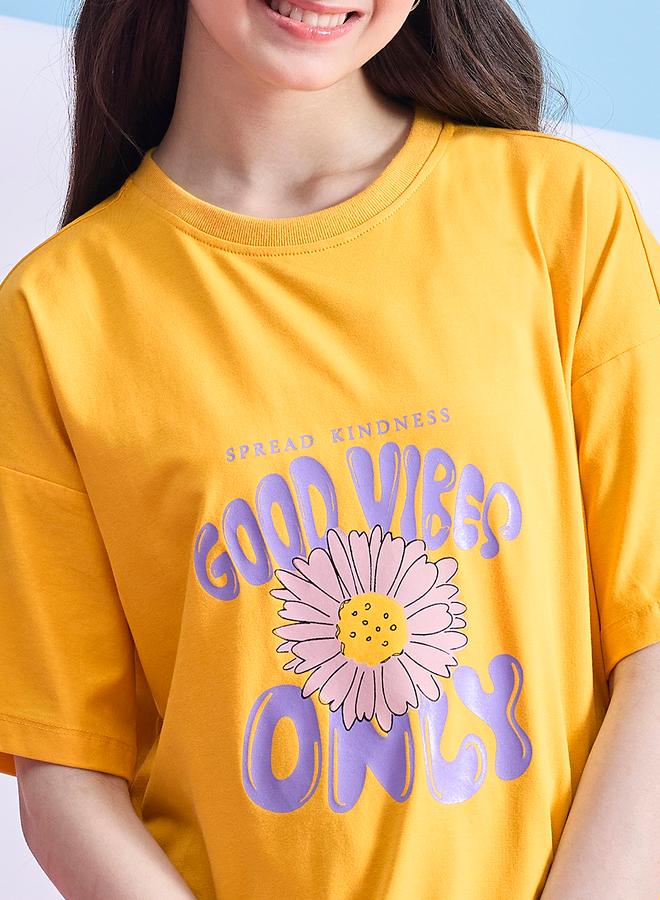 Stylo Bug Girls Yellow Floral Print T-Shirt - Image 4
