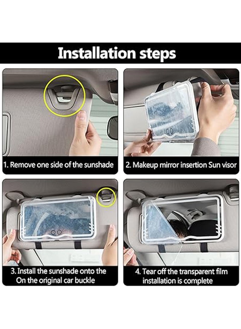 1 سيارة حاجب شمس [ لد ] مستحضر تجميل مرآة - Image 3