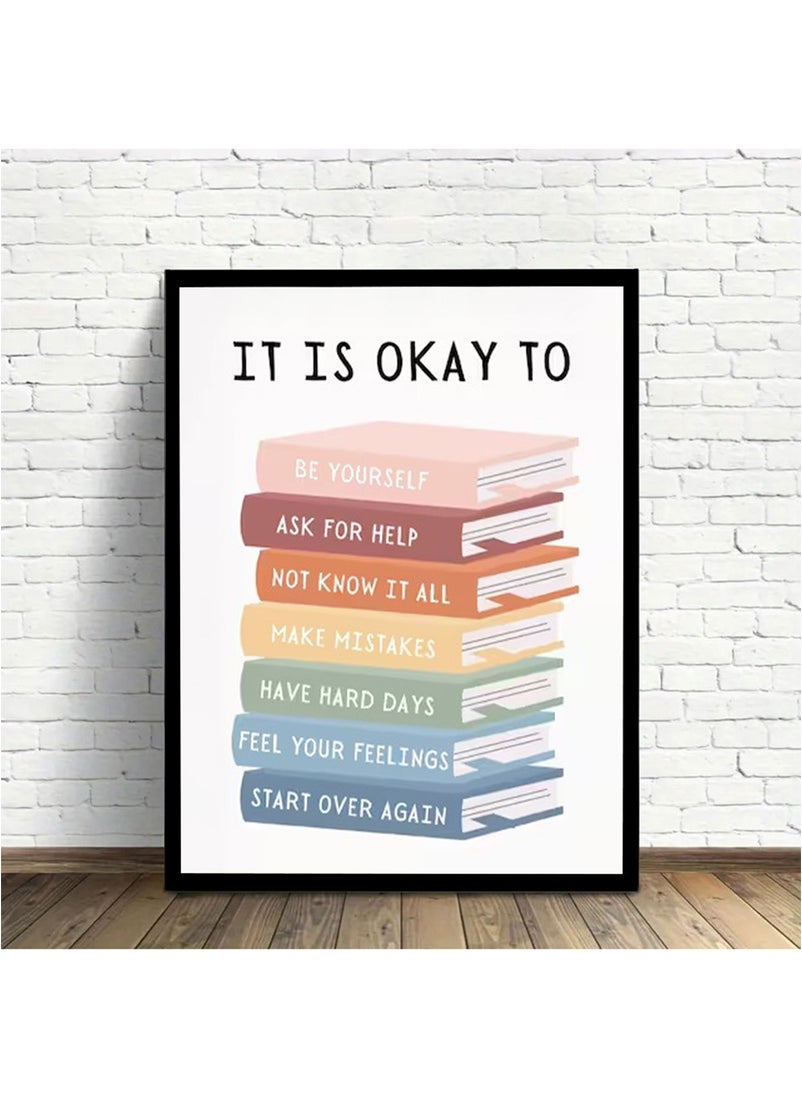 Spoil Your Wall It Is Okay To Quotes Wall Poster with Black Frame, Wall Arts Home Décor Photo Frames, 40x55 cm by Spoil Your Wall  - Image 2