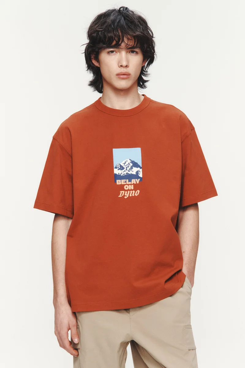 H&M  Loose Fit Printed Cotton T-shirt for Men | Best Price UAE