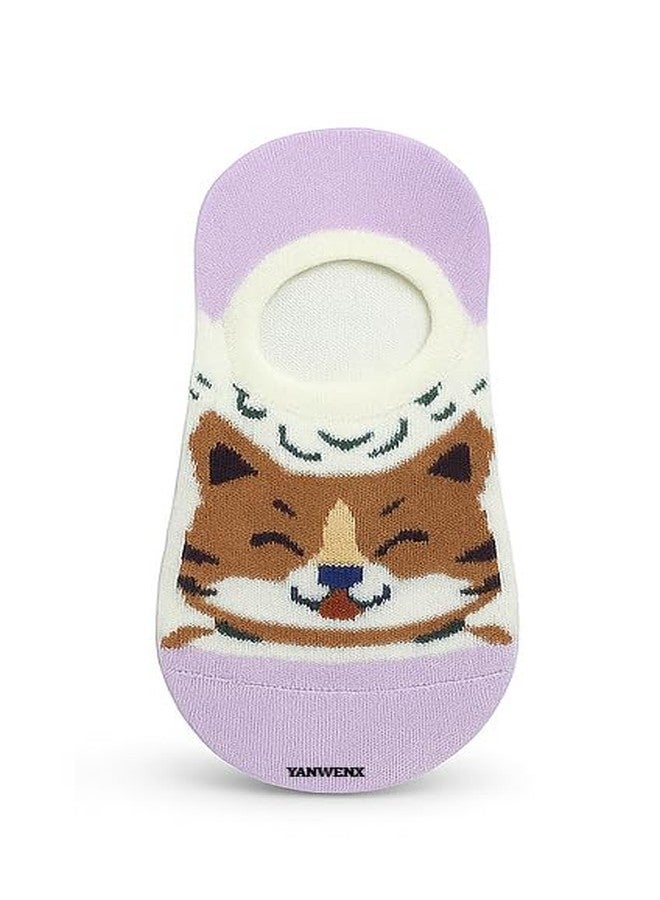 Yanwenx 6 Pairs Kids Cat Design Loafer Socks - Soft Cotton, Breathable & Comfortable Ankle Socks for Boys & Girls Age 11-12 Years- - Image 4