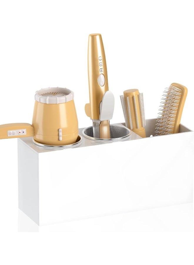 TPGP Wall Mount Hair Styling Tool Organizer - Bathroom Cabinet Holder for Blow Dryers, Flat Irons, Curling Irons - White  - Image 1