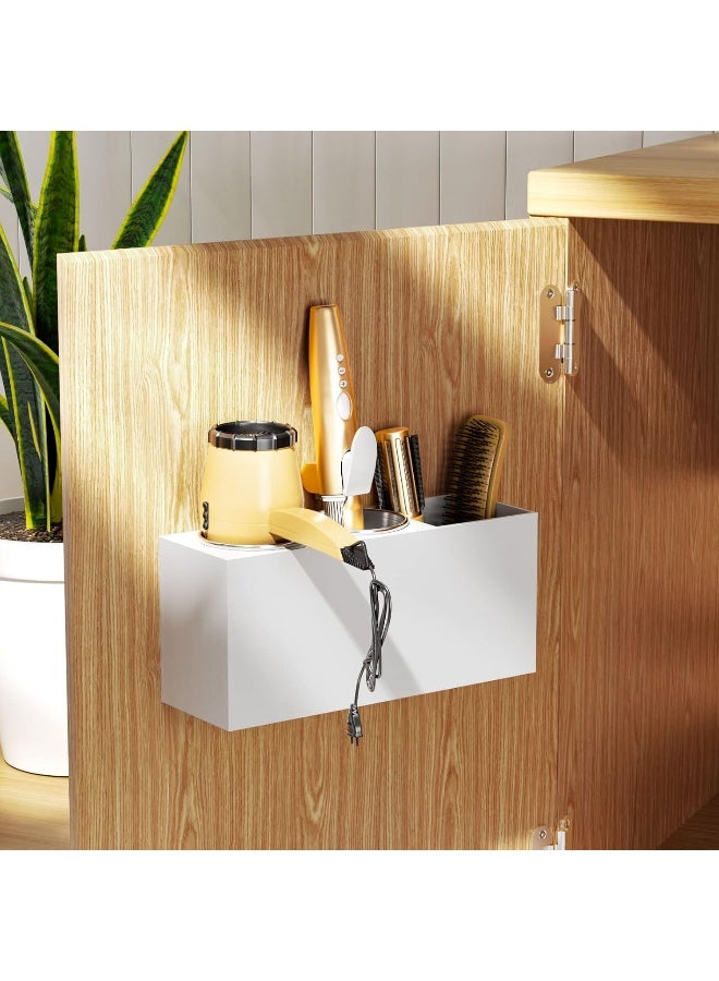 TPGP Wall Mount Hair Styling Tool Organizer - Bathroom Cabinet Holder for Blow Dryers, Flat Irons, Curling Irons - White  - Image 2