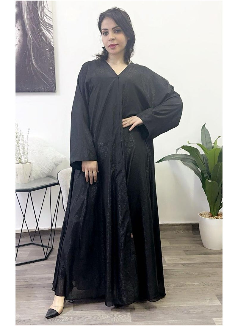 Abaya Shining Jorzet  V-Neck Kuwait Closh Black - pzsku/Z183E7FCB7E86912A2A89Z/45/_/1710676850/d8938e5a-1093-4155-92e6-c0d718560af3