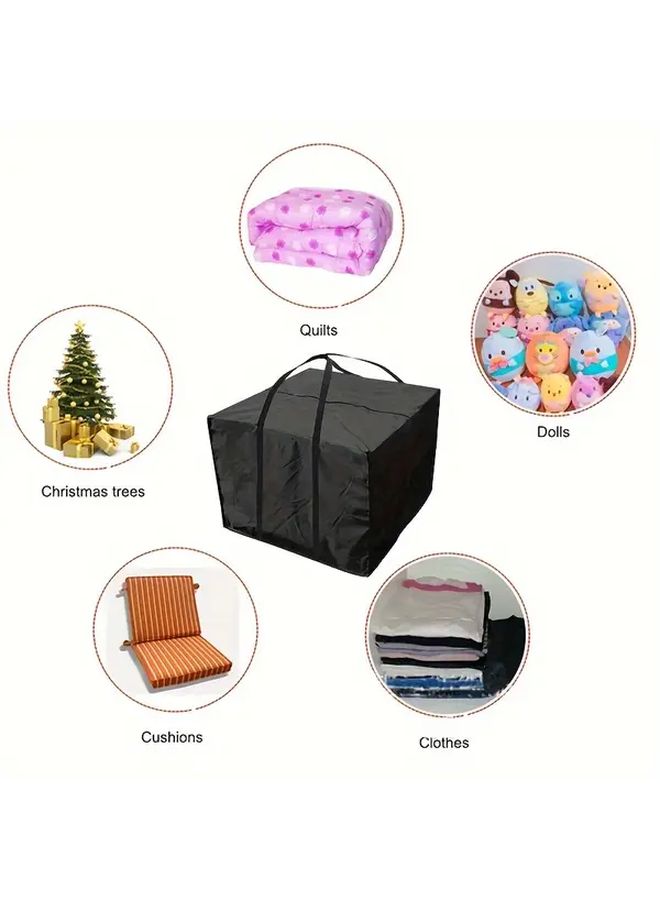 Large Rectangle Black Zipper Storage Organizer for Holiday Decor - Image 5