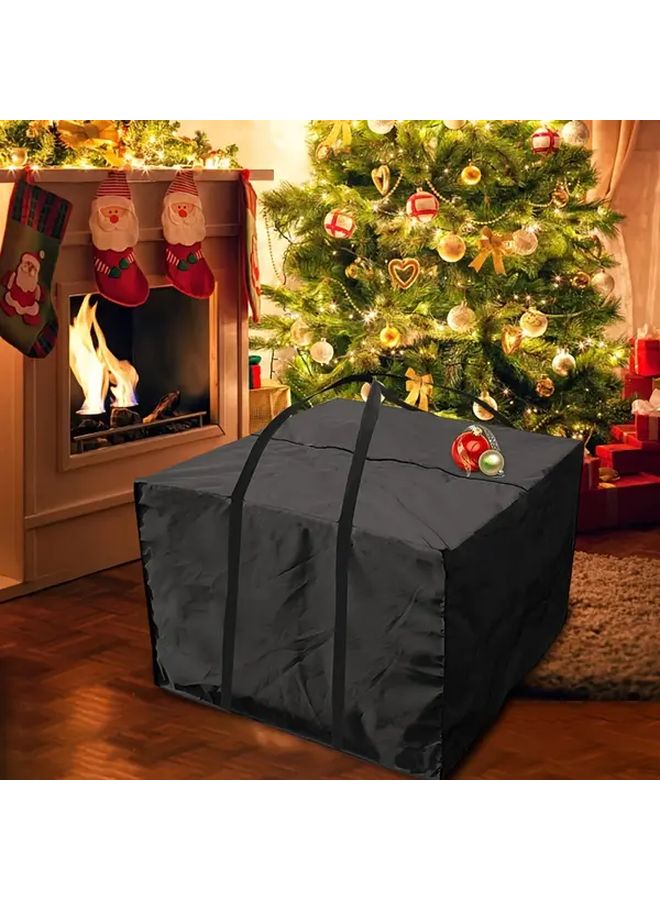 Large Rectangle Black Zipper Storage Organizer for Holiday Decor - Image 1