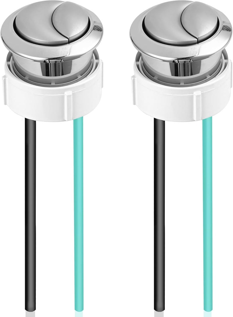 PIHIL Store 38mm Toilet Push Button Replacement, Dual Flushing Toilet Push Button Spare Parts, Compatible with Geberit & Kohler Part, Satin Chrome, Easy to install, 2Pack - Image 1