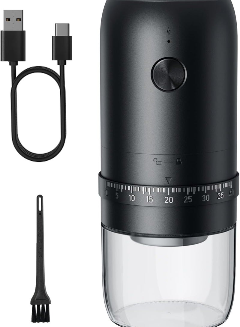 XiuWoo Portable Burr Coffee Grinder – Rechargeable Electric Coffee Grinder with 40 Adjustable Settings, Ceramic Conical Burr, 35g Capacity, Ideal for Espresso, Travel & Office - Image 2