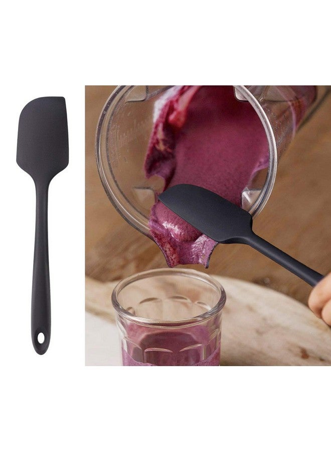 P-Plus International Silicone Spatula Set 4-pcs - 446ºF Heat-Resistant Baking Spoon Spatula - Seamless One-Piece Design Easy to Clean - Non-Stick Silicone Stainless Steel Core (Spatula 4A Black) - Image 5