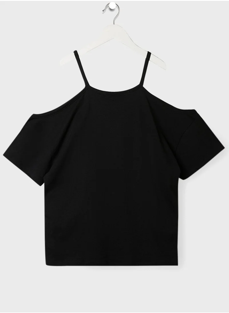 MANGO Youth Cold Shoulder T-Shirt