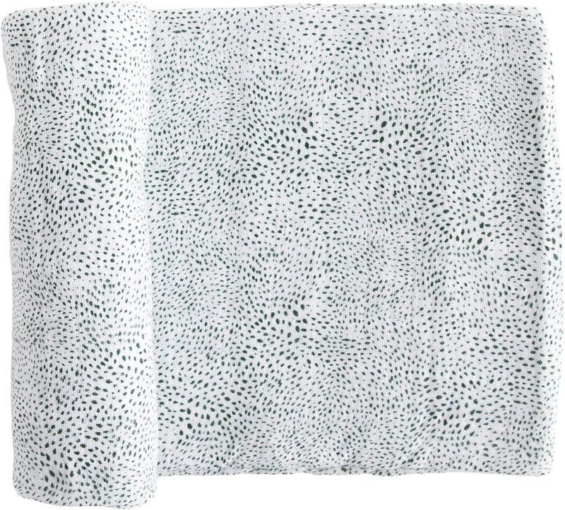 Little Unicorn Cotton Muslin Swaddle Blanket - Green Seed Design - Image 1