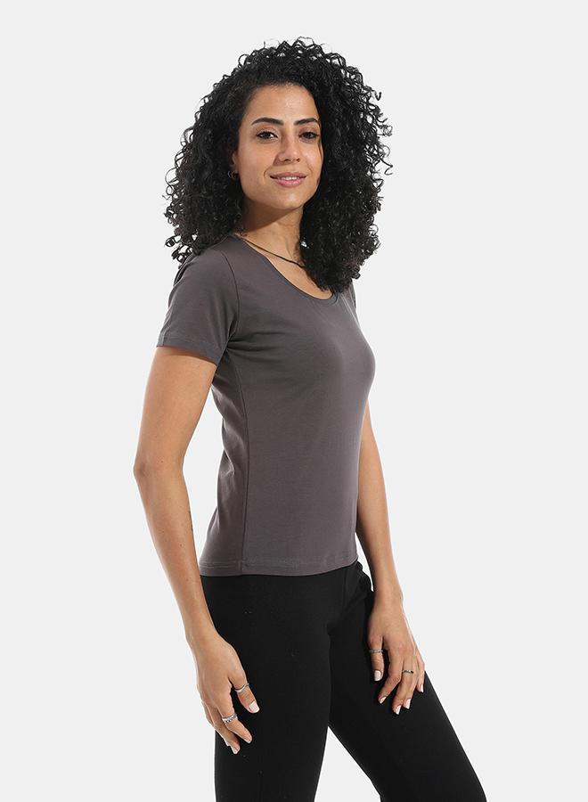 Xtcy Single Lycra Half Sleeve Wide Neck Bodysuit women - Image 2