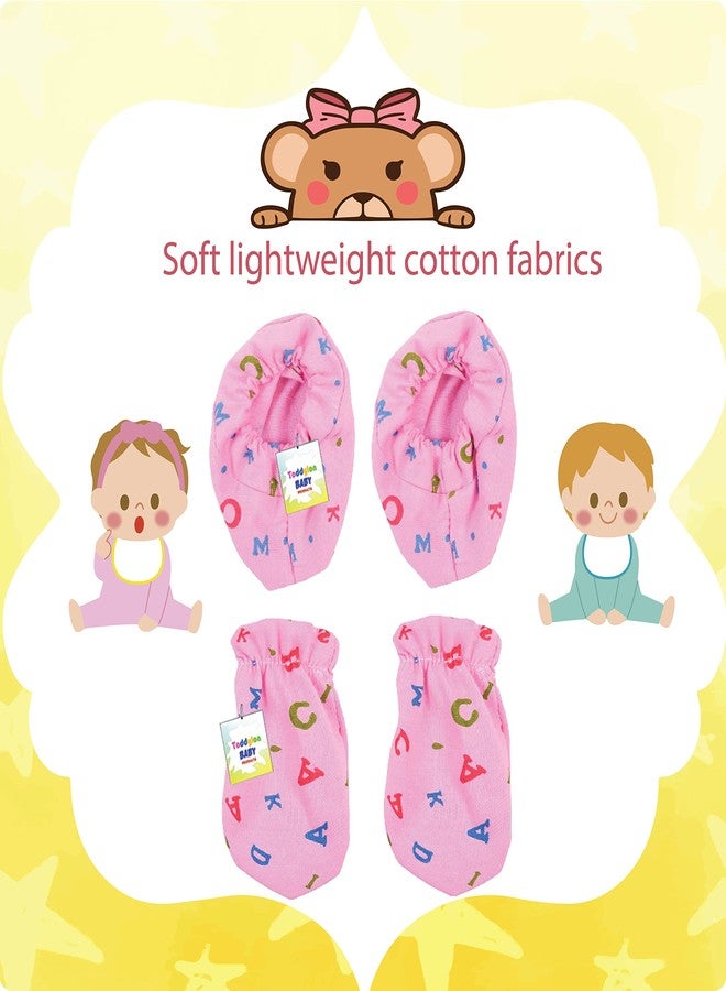Toddylon Baby Mittens and Booties Set | New Born Clothes Set | Hand Gloves | Socks | Wristbands | Cotton | Combo | Infants Products - Image 3