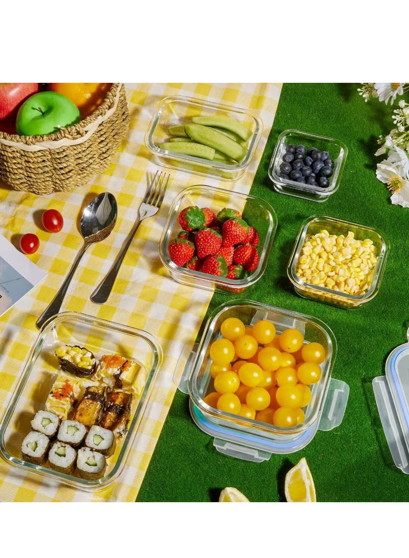 15 Pack Glass Food Storage Containers with Lids, Glass Meal Prep Containers Set with Leak Proof Lids, Airtight Lunch Container for Kitchen, Microwave, Oven, Freezer, Dishwasher Safe - Image 3